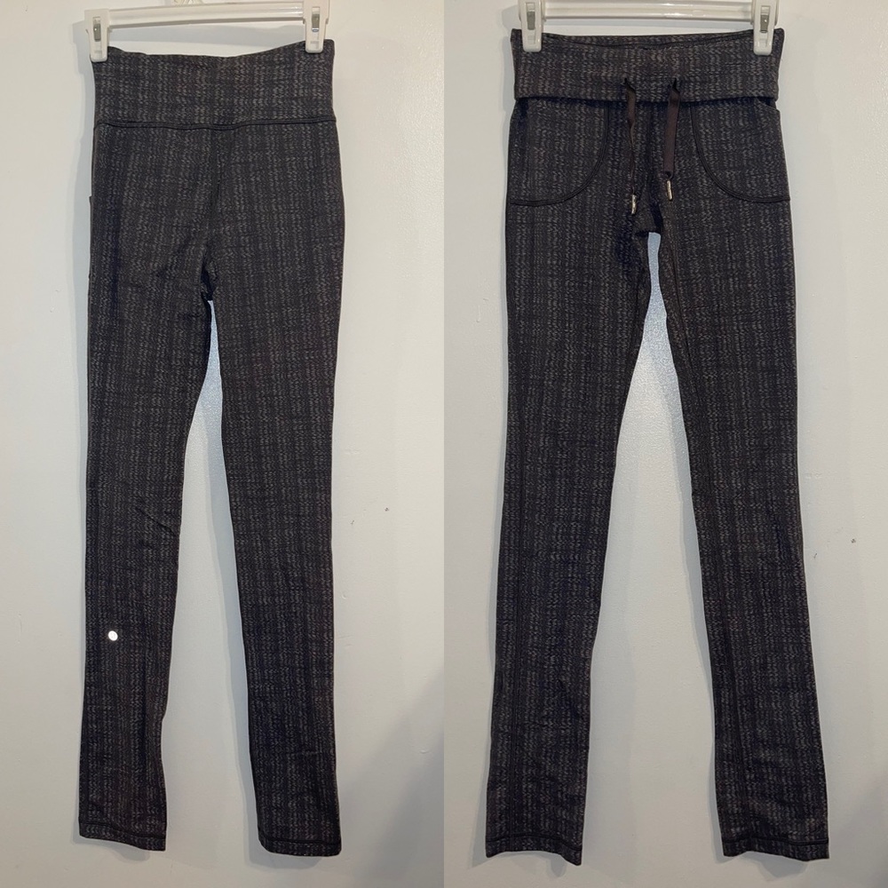 Lululemon Drawstring Waist Stretchy Leggings Pockets Pull On Pants